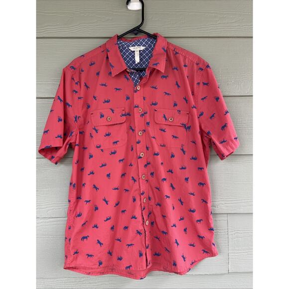 Matilda Jane Joanna Gaines Red High Horse Rodeo Equestrian Button Up Shirt Large - Picture 1 of 7